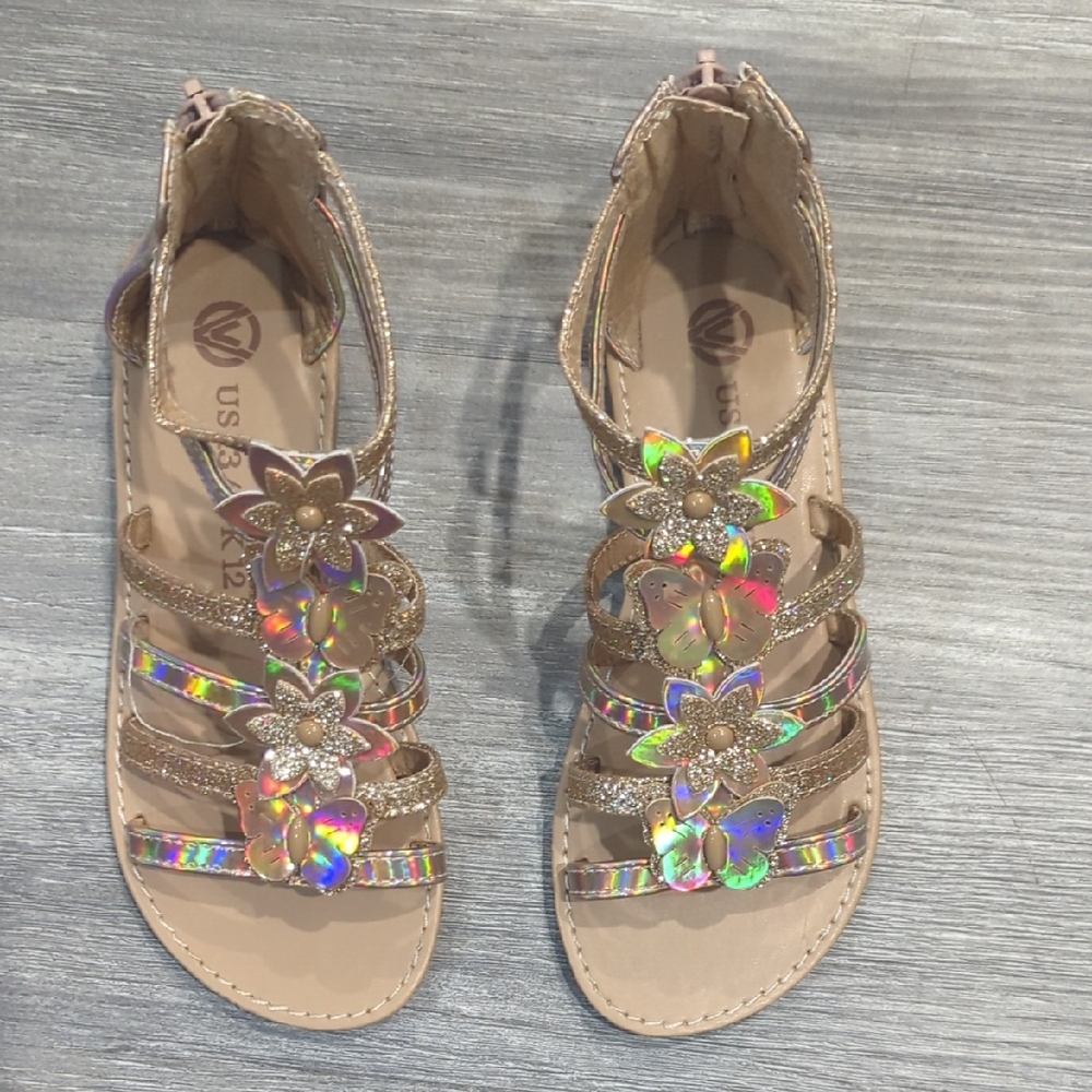Vonair Gladiator Butterfly Flower Glitter Sandals